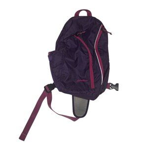 Eddie Bauer Sling Bag Backpack Purple Pink Zip Strap Clip Travel Pockets